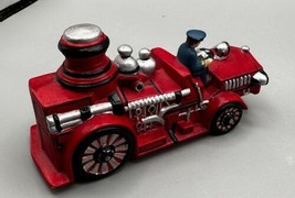 Byron Mold Fire Engine Fireman Red Black Hand Painted 1970s Netherlands - £6.81 GBP