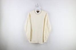 Vintage 90s Eddie Bauer Mens Size Large Blank Long Sleeve T-Shirt Cream Cotton - £34.75 GBP