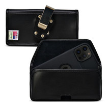 iPhone 12 Pro Max 5G (2020) with Belt Clip Black Leather Holster, Heavy Duty - £29.75 GBP