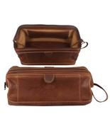 LARGE COSMETIC BAG - Amish Handmade Leather Travel Case - £203.72 GBP