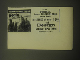 1959 Design Stereo Spectrum Album Ad - The Symphony of the Air Spain - £11.76 GBP