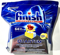 Finish Powerball 64 Tabs Lemon Sparkle Quantum Automatic Dishwasher Dete... - $42.99