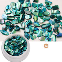 Colorful Green Shell Fragments Nail Art Decorations Ornaments - £4.35 GBP