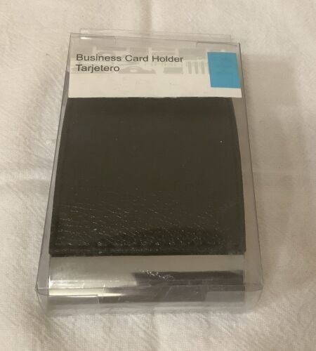 New Business Card Holder Black Faux Leather  - $6.79