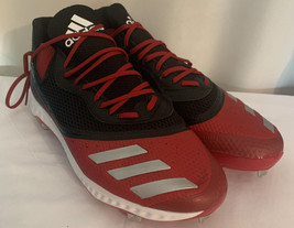 Adidas Men&#39;s Icon V Bounce Baseball Metal Cleats Black | Red Sz 14.5 - £27.18 GBP