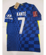 N&#39;Golo Kante #7 Chelsea FC FA Cup Final Stadium Home Soccer Jersey 2021-... - £78.47 GBP