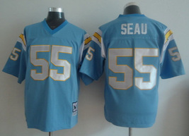 Men&#39;s Junior Seau #55 Stitched Jersey Light Blue White - €38,31 EUR+