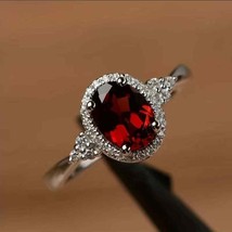 Silver Plated Dark Red Zirconia Ring - Symbol Of Eternal Love SIZE 9 - £31.32 GBP