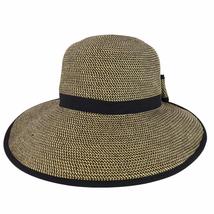 Trendy Apparel Shop UPF 50+ 4 Inch Split Brim Bow Paper Braid Tweed Sun Hat - Bl - £27.52 GBP