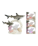 Great White Shark Family Swimming By Sea Coral Reef With 3D LED Light Fi... - $52.13 CAD