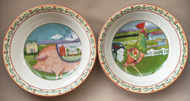 (2) Jim Shore Certified International BARNYARD Ceramic Pasta Bowls 9.25” Mint! - £27.96 GBP