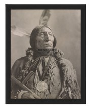 Chief Wolf Robe Cheyenne Native American Leader Holding Pipe 8X10 Framed Photo - £15.84 GBP