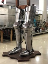 Medieval Knight Full Leg Armor Greaves Halloween Costume Larp Armory - £151.89 GBP
