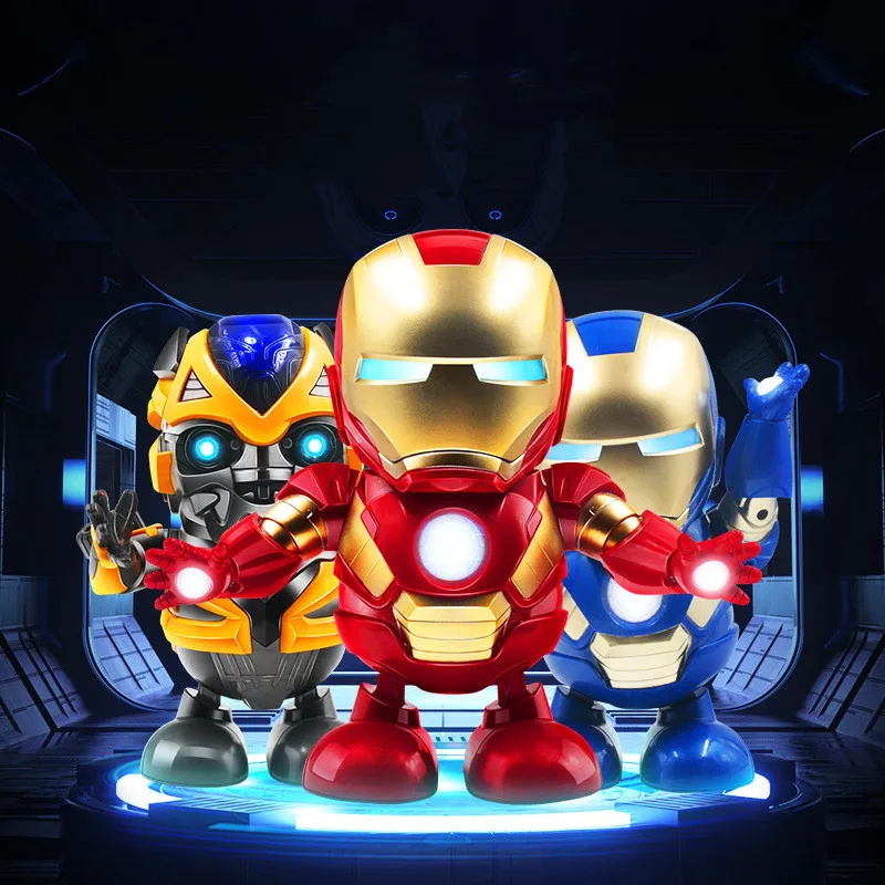Avengers Superhero Electronic Dancing Music Light Robot Toy Spider-man Iron Man - $27.70