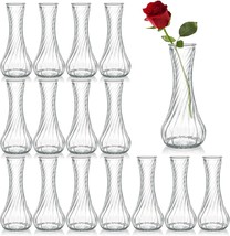 16 Pack Glass Bud Vase, Clear Small Flower Vases In Bulk, Vintage Glass Vases - £29.14 GBP