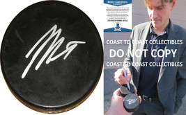 Jay Bouwmeester St Louis Blues Flames signed Hockey puck exact proof Bec... - $74.24