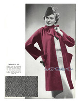 1930s Raglan Sweater Coat with Attached Scarf - Knit pattern (PDF 4721) - $3.75