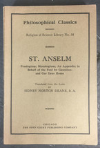 St Anselm: Proslogium; Monologium; An Appendix in Behalf of the Fool by Gaunilon - £22.01 GBP