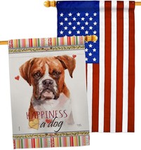 Boxer Happiness House Flag Pack Dog Puppy Spoiled Paw Canine Fur Pet Nat... - $41.99