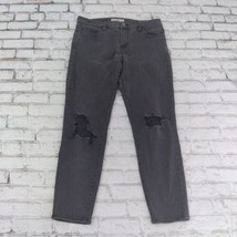 Vans Jeans Womens Juniors 11/30 Black Mid Rise Distressed Skinny Denim Pants - £14.16 GBP