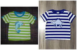 NEW Boutique Dinosaur Fishing Boys Short Sleeve Shirt Lot 12-18 Months - £8.78 GBP