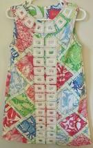 Lilly Pulitzer Jubilee Girls Beaded Dress in Hollywood Squares Print SZ US 4 - £29.88 GBP