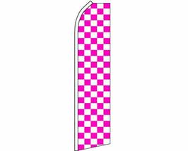 Pink &amp; White Checkered Advertising Swooper Advertising Flag - £19.89 GBP
