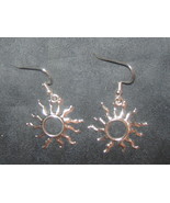 USA SELLER NEW WICCAN 25mm SILVER SOL SUN RAY CHARM DANGLE EARRINGS - $10.89
