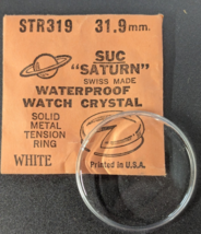 NEW SUC SATURN WHITE TENSION RING ROUND ACRYLIC WATCH CRYSTAL WATERPROOF... - $12.86