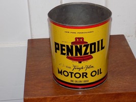 Vintage Pennzoil Motor Oil One Gallon Topless Empty Can - $732.12 MXN