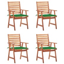  Patio Chair Set of 4 Natural wood, Green - $7,509.04 MXN