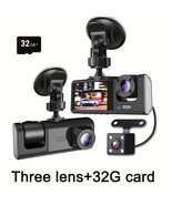 3 Lens Dash Cam Car DVR Camera + Rear View + 32GB Card | Night Vision, 1... - $32.61 CAD+