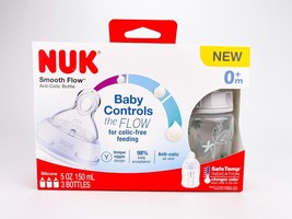 NUK Smooth Flow Anti Colic Baby Bottle 3 Pack 5 Oz Safe Temp Indication New - $18.33
