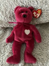 RETIRED Ty Beanie Baby VALENTINA Bear ERRORS With Tags RARE - £137.66 GBP