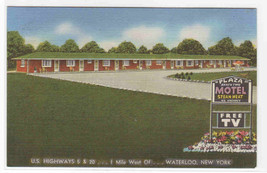 Plaza Motel Waterloo New York 1959 postcard - £4.73 GBP