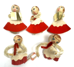Vintage Christmas Ornament Lot Chenille Angel Spun Cotton Angel Pipe Cle... - $29.00