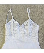 Vintage Kayser Full Slip White Lace Lined Top Slip Sz 32 Adjustable Straps - $32.76 CAD