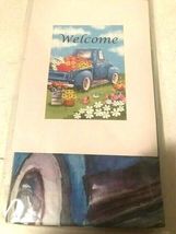 Large Garden Flag- Blue Truck with Flowers image 2
