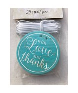 Amscan Thank You Tags 25 Pcs Blue With Love and Thanks Print Round Blue ... - €2,84 EUR