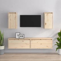 TV Cabinets 4 pcs Solid Wood Pine - £126.12 GBP