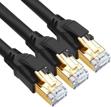CAT 8 Ethernet Cable 10ft 3 Pack Ultra High Speed 40Gbps 2000MHz SFTP CAT8 Cable - £40.10 GBP