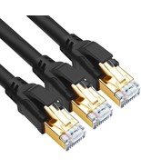 CAT 8 Ethernet Cable 10ft 3 Pack Ultra High Speed 40Gbps 2000MHz SFTP CA... - £40.31 GBP