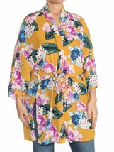 SAY WHAT Juniors&#39; Floral-Printed Tie-Front Kimono, Gold Floral - Medium - £9.00 GBP