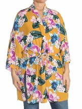 SAY WHAT Juniors&#39; Floral-Printed Tie-Front Kimono, Gold Floral - Medium - £8.92 GBP