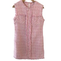 NWT Coquette Women Sheath Dress Pink Sleeveless Tweed Size L Wool Blend ... - $650.81 MXN