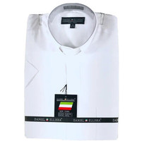 Daniel Ellissa Men White Clergy Shirt White Tab Short Sleeves Sizes 14.5... - $33.99