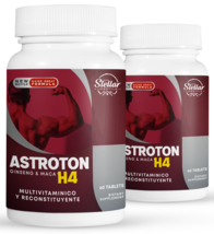 2 Pack Astroton Ginseng &amp; Maca H4, multivitamina y reconstruye-60 Tabletas x2 - £56.97 GBP