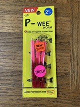 IKE-CONBait P-Wee Worm 2 1/2&quot; &quot;Bubblegum/Red&quot; For Trout-1pk of 3pcs-NEW-SHIP24HR - £11.77 GBP