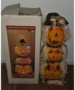 2004 Gemmy 3 FT Tall Pumpkin Fiber Optic Trio Electronic w/Box - €76,65 EUR