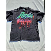Poison Flesh and Blood Tour T-Shirt Vintage Single Stitch Size XL Double... - $44.97